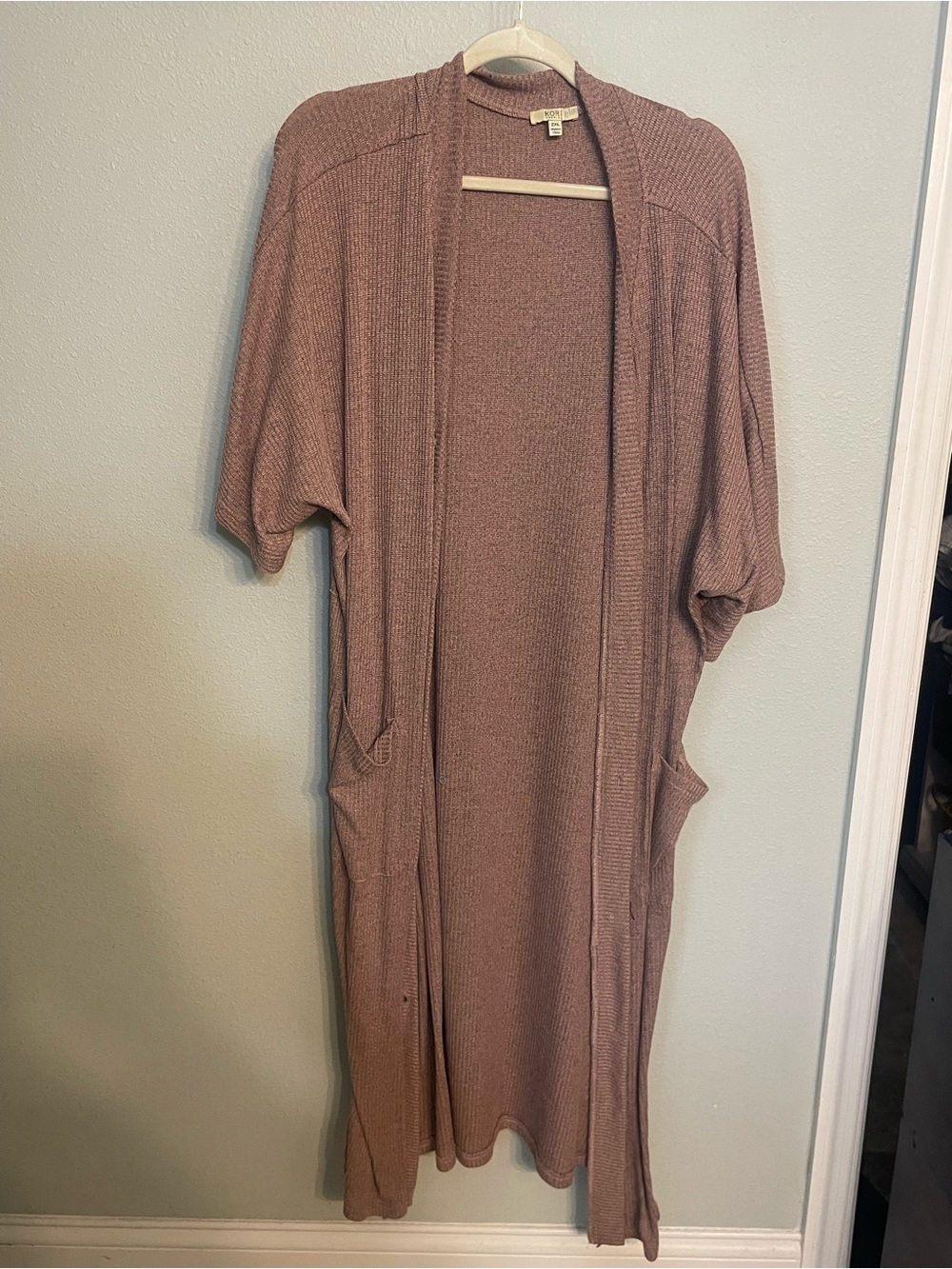 Kori Longline Open-Front Knit Cardigan - Dusty Mauve